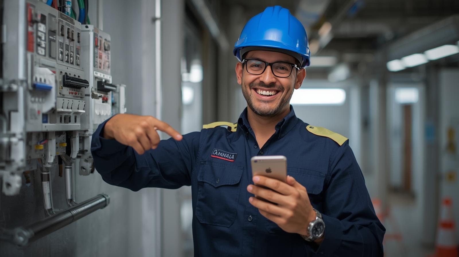Eletricista profissional usando o EletricIA no WhatsApp para gerar propostas